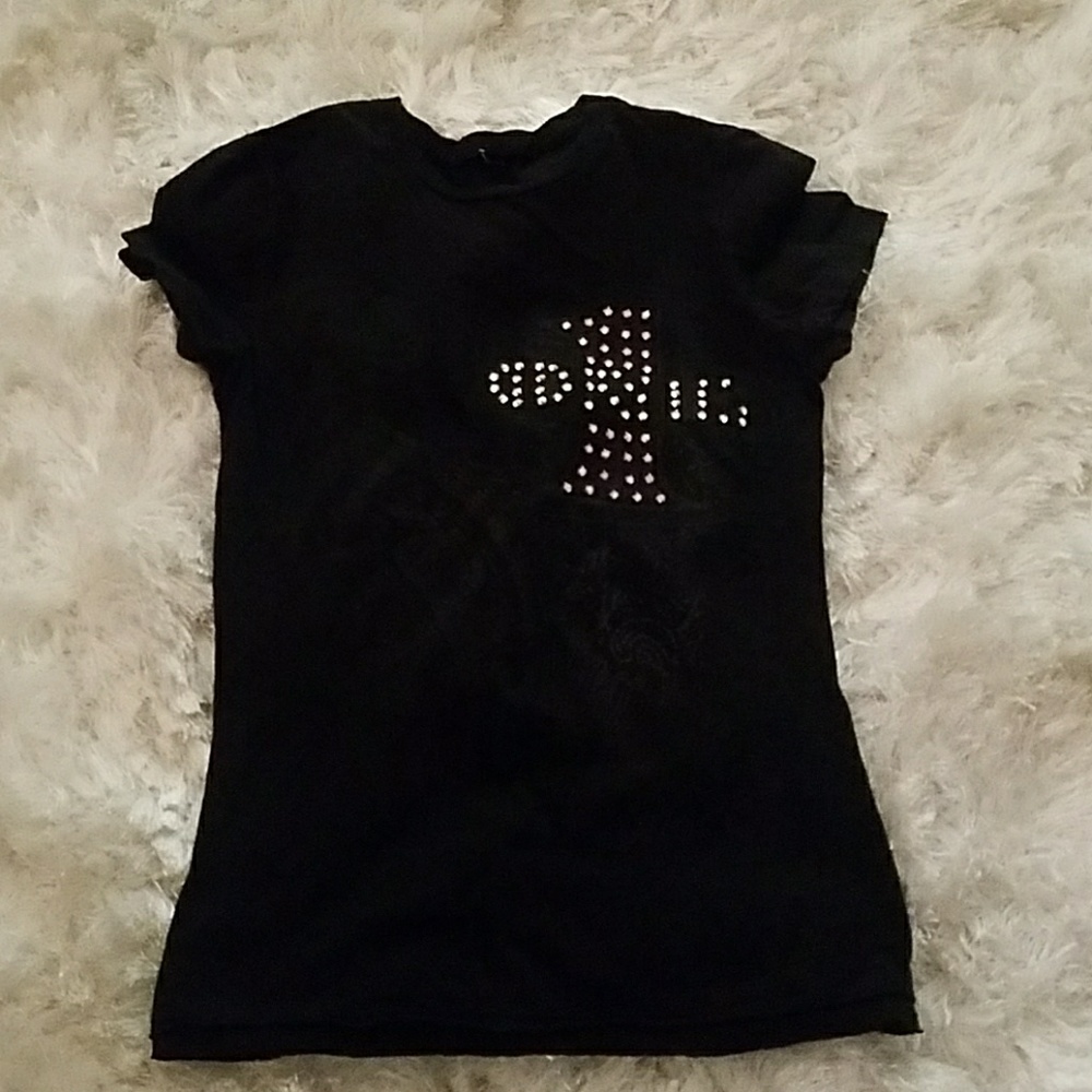 Cotton t-shirt with studded bling